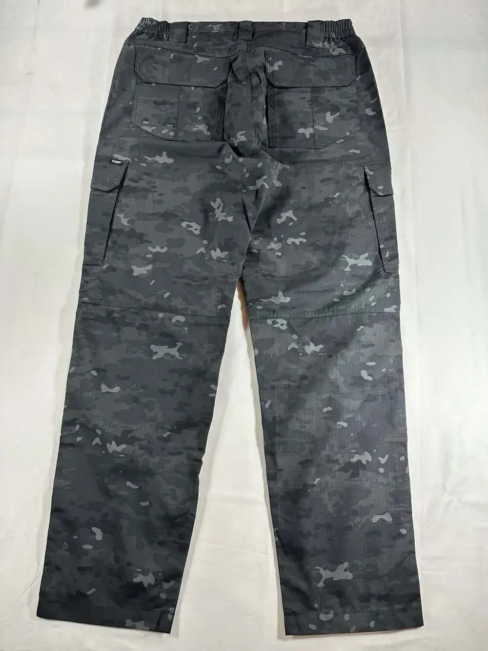 CQR Gear Men's Tactical Ripstop Cargo Pants Utility Camo Black TLP135
